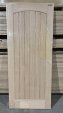 78x33" Oak Cottage External Door with Arched top Grooved face