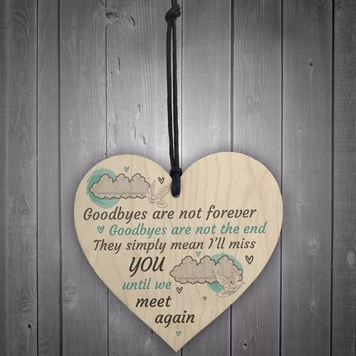 Wooden hanging heart goodbyes - hanging, heart,