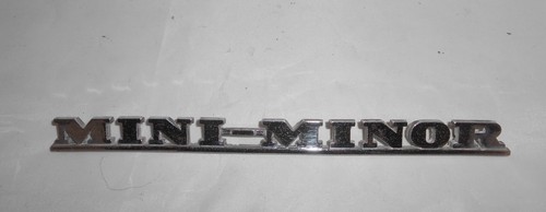 Mini minor script car badge - script,