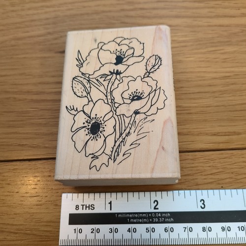 Poppies rubber stamp - stamp, card