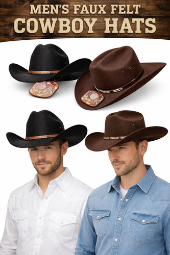 Men faux felt - men's, western