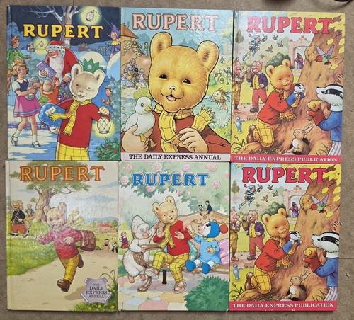 1980 rupert bear annuals x6 - rupert,