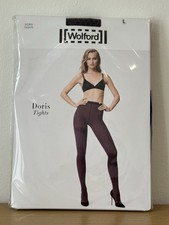 Wolford Doris Tights Black/Eggplant Size L  Brand New in Packaging