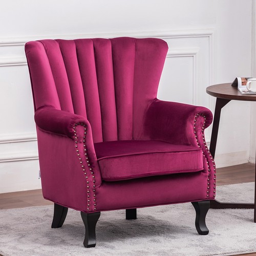 Burgundy velvet upholstered - burgundy,