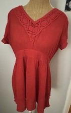 M&Co Womens Red Gypsy Top Size