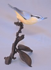 Royal Worcester Albany Nuthatch Porcelain Figurine on Bronze Branch