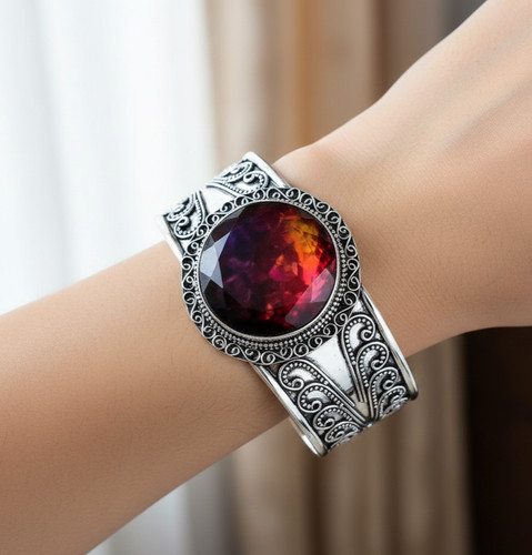 Ammolite adjustable cuff - ammolite,