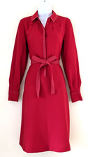 Ladies Hobbs Red Semi Fitted Shirt/Collared Occasion/Work Dress Size UK 8