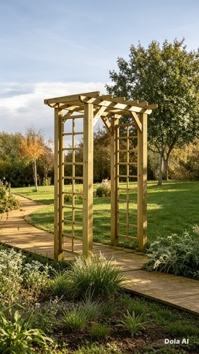Garden arch way wood trellis - arch,