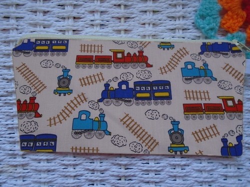 Trains pencil case small bag - trains,