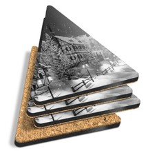 4x Triangle Coasters - BW -