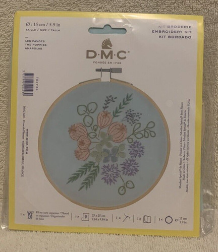 Dmc poppies floral embroidery - floral,
