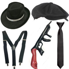 Gangster Hat Flat Cap Braces