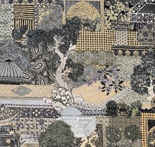 Oriental garden printed cotton - garden,
