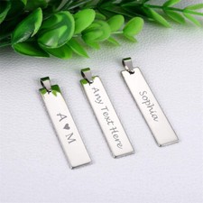 Personalised Pendant Women Men custom Necklace Laser Engraved Stainless Steel