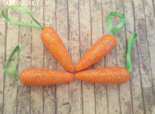 Easter carrot decorations - decorations, x8
