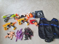 Nerf gun bundle inc. 5 guns, darts & acc. Strife/Mega Big shock/Nerf-n-strike x2