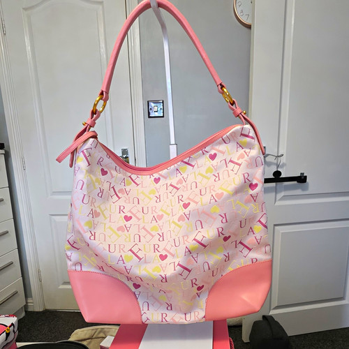 Furla pink logo canvas - pink,