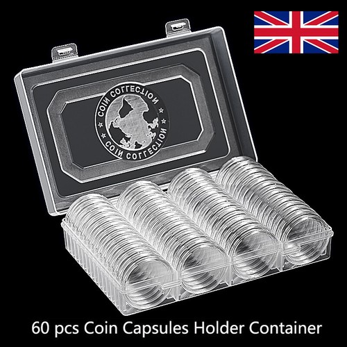 60pcs 40mm clear coin capsules - clear,
