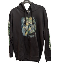 Vintage WILD Native American Indigenous Woman Wolf Spirit Feather large 42"