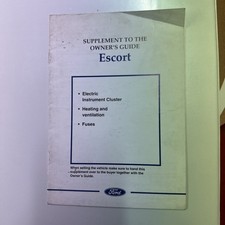 Ford Escort Mk6 Handbook Supplement to the Owners Guide 2000 Onwards