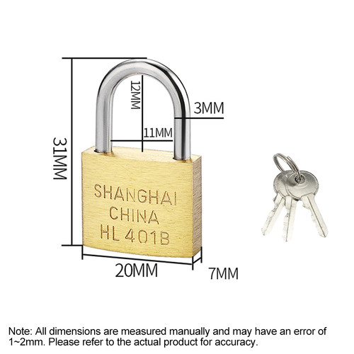 Copper padlock small lock - copper,