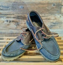 Men's Navy Blue Leather Boat Deck Shoes UK 8 Sterling Hunt Casual Sailing