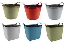 Round/Square Flexi-Tub Bucket Garden/Home Storage 15L - 40L Hardwearing Plastic 