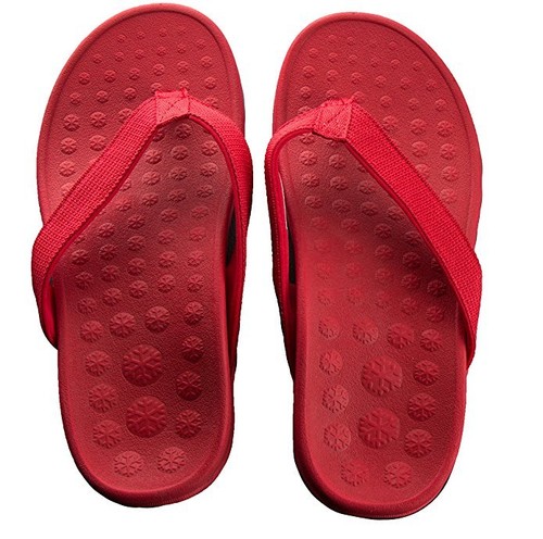 Red orthotic sandals - sandals, arch