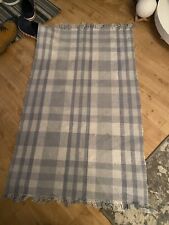 dunelm Grey And White rug With Tassels