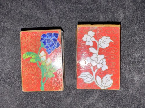 Cloisonné match box covers - box,