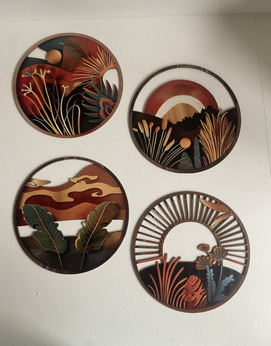Set round wooden wall - set,