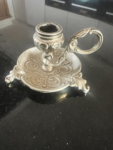 Metal chamberstick candle - metal,