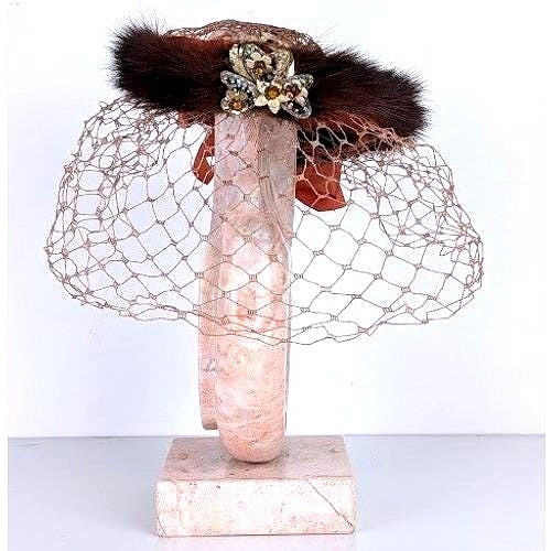 Vintage 1950s mink fur halo - vintage,