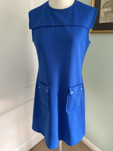 1960s short blue shift dress - blue,