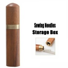 Sandalwood Syringe Needle Storage Box Wooden Embroidery Mending DIY Sewing Tool