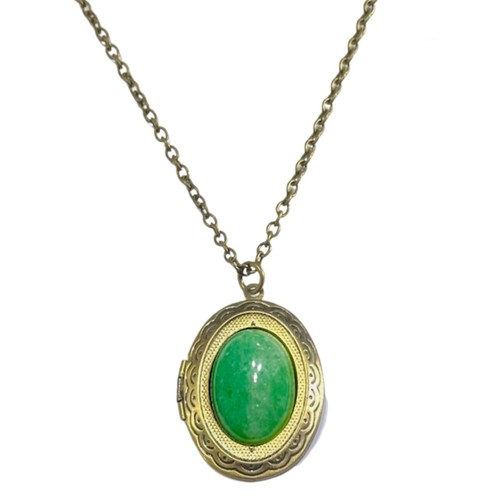 Antique bronze photo locket - 1x,
