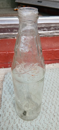 Antique glass bottle with - glass,