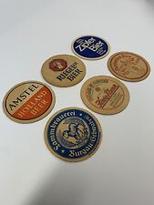 Very Rare Vintage 1960s Beer Mats – German & British Collection (Set of 6)