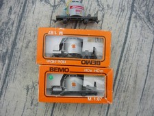 3 CEMENT SILO WAGONS BEMO HOM HoE H0E NARROW GAUGE 2 BOXED 1 LOOSE
