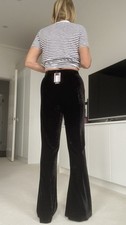 Black Flared Velvet Trousers