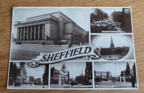 Sheffield vintage postcard - sheffield.,