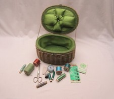 Vintage small faux wicker oval