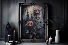 Gothic Rose  Print , Skeleton