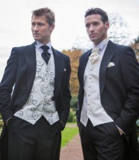 Formal Black Herringbone Trousers - Ex Hire - Wedding - Ascot - Masonic VGC