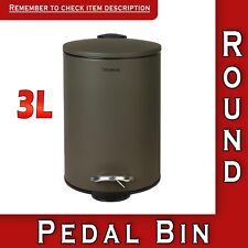 Tubo Pedal Bin Removable Bucket Powder-Coated Steel Tarmac 3L Bathroom Kitchen