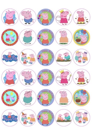 Peppa pig cupcake toppers - pig,