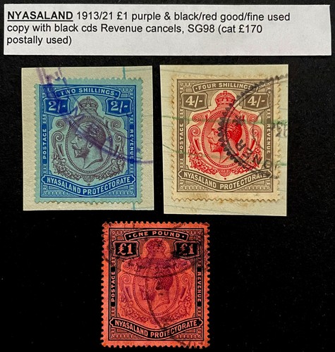 Nyasaland 1913 1921 george - 1913, 1921,