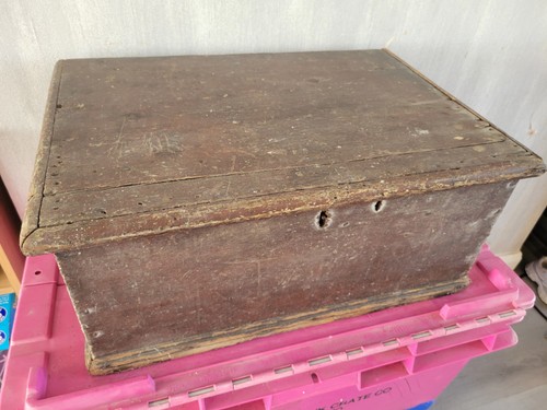 Antique wooden chest trunk - wooden,