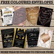 18th 21st 30th 40th 50th 60th Birthday Invitations Personalised, Party Invites